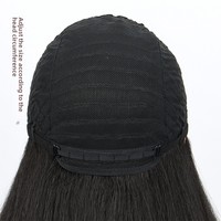 Perruque de mode haut de gamme pour femme, style européen et américain, noire, cheveux longs et raides, texture Yaki, en fibre haute température, fabriquée à la machine, volumineuse, 10 pouces