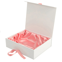 Boîte d'emballage cosmétique noire sur mesure, pliable, écologique, avec fermeture magnétique, dorée à chaud et doublure en satin
