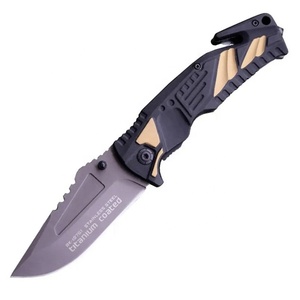 Couteau pliant spécial pêche F89 21cm avec lame en titane gris et manche en aluminium pour pêcheurs et angliciens - Vente en gros petites commandes - Product Image 2