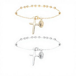 S925 Sterling Silver Platinum Plated Natural Stone <b>Cross</b> <b>Chain</b> Link Bracelets Trendy Wedding Party Gift for Women Girls - Product Image 3