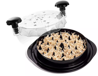 Machine manuelle professionnelle de 10 pouces pour déchiqueter poulet et bœuf, avec brosse et pince, pour cuisine, porc déchiqueté, BBQ, tacos, salades