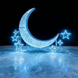 Decoración de Jardín para Exteriores, Bodas, Hoteles, Calles, Parques, Decoración 3D Grande con Iluminación LED, Motivo de <span class=keywords><strong>Luna</strong></span> - Product Image 4