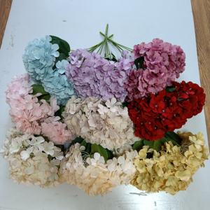 Bleu J-0430 5 Branches <span class=keywords><strong>Fleurs</strong></span> <span class=keywords><strong>Hortensia</strong></span> Arrangement Fleur Artificielle Bouquet <span class=keywords><strong>Hortensia</strong></span> Stabilisé <span class=keywords><strong>Fleurs</strong></span> En Soie - Product Image 2