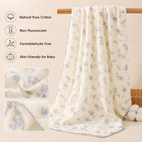 Couverture douce pour nouveau-né à double couche 120*120CM, imprimé animalier et floral, en coton, pour filles et garçons
