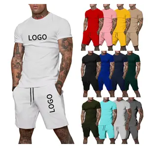 Hot Sale Custom Großhandel New Polyester Sommer Jogging Sportswear Gym Trainings anzug und kurze 2-teilige Shorts Herren T-Shirt Set
