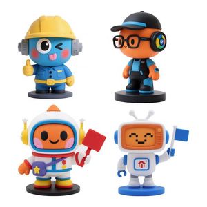 ตุ๊กตาสัตว์การ์ตูน ของเล่นพลาสติก ชุดของสะสมงานศิลปะพื้นบ้านตรุษจีน - Product Image 3