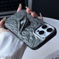 Coque de téléphone 3D Yeux Maléfiques Cool pour iPhone 17 Air 16 15 14 13 12 11 Pro Max, Housse Souple en TPU Givré Antichoc