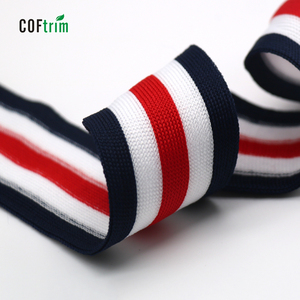 Thiết Kế Mới Cầu Vồng Poly Băng Và Đa Màu Sắc Sườn Đan Sọc Băng Trim Knit Vải Cho Áo Trang Trí - Product Image 2