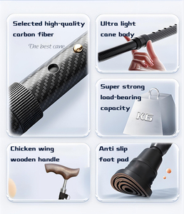 Bastón <span class=keywords><strong>Oldman</strong></span> con mango en T, corcho de madera y fibra de carbono, bastones elegantes con puntas de goma para actividades al aire libre para senderismo - Product Image 4