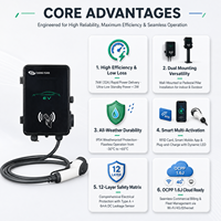 Chargeur de voiture électrique d'intérieur 7kW 32 Ampères avec fonction WiFi, accès par carte RFID pour usage résidentiel, OEM ODM Vente en gros