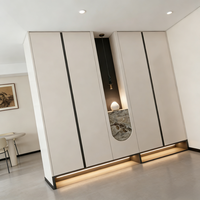 Meuble de rangement moderne personnalisé pour salon et salle à manger, armoire à chaussures et vêtements, meuble d'entrée en bois massif, vitrine modulaire écologique avec porte en verre