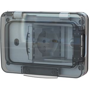 4Box WIDE .015 Enchufe Schuko de 1 Salida IP55 Gris ABS para Caja Empotrada Tipo 503 - Product Image 4