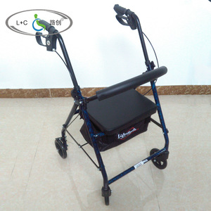 Lc Rollator <b>Walker</b> Aluminum Alloy 4 Wheels With Seat <b>For</b> Elderly And <b>Disabled</b> - Product Image 3
