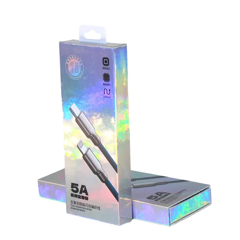 Scatola materiale di lusso colore arcobaleno argento scatola del telefono cellulare confezione scatola di carta colorata