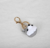 Porte-clés en laine au crochet fait main, personnalisable, motif dessin animé, exquis, mignon, chiot, pour couple, meilleur ami, sac à main - Vente en gros