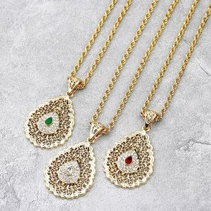 <span class=keywords><strong>Collier</strong></span> Pendentif Arabe Doré Goutte d'Eau Strass Cadeau de Mariage <span class=keywords><strong>Marocain</strong></span> Chaîne Torsadée - Product Image 1