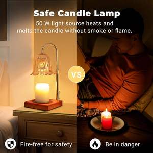 Candle Warmer Lamp with Timer Dimmable, House Warming Gifts New Home Room Decor,Wax Warmer Lamp for <b>Jar</b> Candles with 2 Bulbs - Product Image 5
