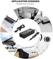 Alimentation électrique 12V 5a, avec câble d'alimentation de séparateur DC à 5 voies pour caméra de vidéosurveillance ordinateur portable, LED solaire, adaptateur d'alimentation 12V 5a AC DC