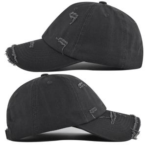 New Solid Color Ripped Baseball <b>Cap</b> Vintage Washed Cotton Hat with Distressed Holes,Breathable Adjustable <b>Snapback</b> <b>for</b> <b>Men</b>&Women - Product Image 4