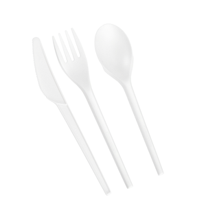 Non-GMO Free Food Grade 100% PLA Cutlery Customized Spoons And Forks Compostable Cutlery Set