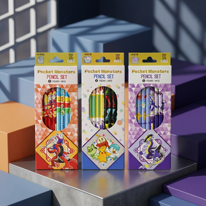 pokemon Pencil <b>Set</b> 8 PCS Black Lead 12 Box Korean Kids Graphite School Anime Bulk AB0178 - Product Image 3