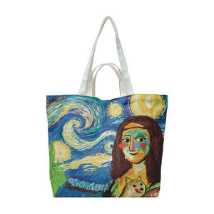 Bolsas de Compra de Lona Reciclables y Ecológicas con Logotipo de Gahumi Van Gogh, Bolsa de Mano de Lona 100% Algodón con Logotipo Impreso - Product Image 2