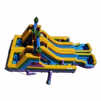 Parcours d'obstacles gonflable FAN BOUNCE Euro Marble Double Dash Splash en PVC pour l'extérieur