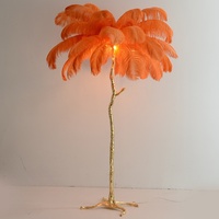Sculpture au sol en forme d'arbre à plumes avec éclairage LED, en FRP, style nordique minimaliste, pour la décoration de chambre et de salon