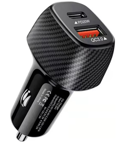 شاحن سيارة <span class=keywords><strong>USB</strong></span>-<span class=keywords><strong>C</strong></span> بمنفذين بقوة 20 واط للشحن السريع QC 3.0 بقوة 18 واط، محول شحن محمول سريع من النوع <span class=keywords><strong>C</strong></span> لهواتف آيفون 17 - Product Image 3