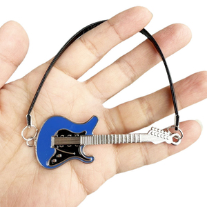 Mini pendentif <span class=keywords><strong>guitare</strong></span> en métal, figurine de <span class=keywords><strong>guitare</strong></span> électrique de simulation, accessoire de décoration DIY pour maison de poupée et micro-scène, accessoire de collier - Product Image 3