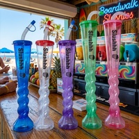 Gobelet à slush Yard Cup 350 ml avec paille et couvercle, réutilisable, en plastique PET, couleur personnalisée, logo personnalisé, vente en gros