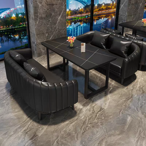 רטרו תעשייתי בסגנון בר עור כרית ספה נוחה להגדיר קפה מערבית מסעדה שולחן אוכל שולחן ספה - Product Image 2