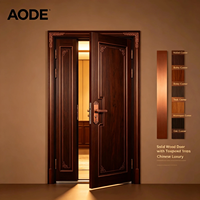 Porte intérieure en bois massif AODE avec garniture en cuivre, luxe chinois, insonorisée
