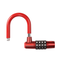 Mini serrure en U à combinaison à 4 chiffres chaîne de porte intelligente serrure de câble de vélo accessoires en acier durables pour vélos coffre-fort antivol
