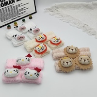 Ensemble de bandeaux et bracelets en peluche douce motif Lion, Tigre, Chat, pour spa, soins de la peau, maquillage et accessoires capillaires, vente en gros