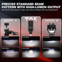 Nouvelles ampoules de phares LED pour voiture T05 H4 Plug & Play avec lentille de projecteur, 55W 6000LM 6500K, faisceau Hi/Lo, avec ventilateur