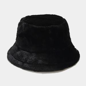Solid Color Simple <b>Faux</b> Rabbit <b>Fur</b> <b>Bucket</b> <b>Hat</b> Autumn Winter Woman Outdoor Plain Tie Dyed Plush Warm Basin Fishing <b>Bucket</b> <b>Hat</b> - Product Image 5