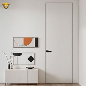 Jbdhome hiện đại rắn gỗ prehung ẩn cửa vô hình paintable nhôm không khung với hướng dẫn sử dụng phương pháp mở cho căn hộ - Product Image 4