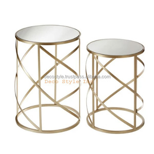 <b>Round</b> Glass Top <b>Nesting</b> Side <b>Tables</b> - Product Image 1