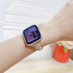 สายนาฬิกาแฟชั่น Upro สำหรับ Apple Watch 10 9 8 SE 7 6 5 4 3 สายนาฬิกาโลหะลายดอกไม้สุดหรูสำหรับ IWatch - Product Image 5