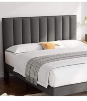 Lit double moderne et minimaliste, rembourré en tissu, avec cadre en teck, tailles personnalisables pour les petits appartements, meubles de chambre à coucher