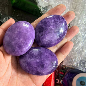 Commercio all'ingrosso 45mm cristalli di guarigione di <span class=keywords><strong>pietra</strong></span>, porpora <span class=keywords><strong>Lepidolite</strong></span> <span class=keywords><strong>pietra</strong></span> di palma di cristallo per la vendita - Product Image 6