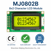 Module d'affichage LCD à caractères STN personnalisé 8x2, interface I2C, 5x7 points, taille 58x32, rétroéclairage jaune-vert, connecteur FPC latéral, 5V, fabrication OEM