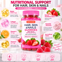 Bonbons Gommeux Beauté Marque Blanche Biotine Collagène Vitamine C/E pour Cheveux, Peau, Ongles, Soutien Immunitaire et Peau des Femmes Enceintes