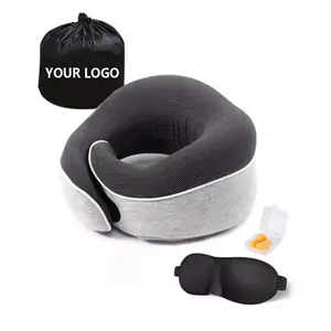 Saien personalizado en forma de U cuello almohada soporte descanso Cervical avión coche memoria espuma viaje almohada cuello almohada al por mayor