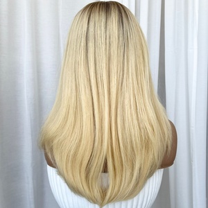 วิกผมแท้แบบพรีเมียม Remy 13x4 HD Lace Front  แบบผูกปมเดี่ยว  พร้อมสวมใส่  ปมฟอกสี  โคนผมสีเข้ม  จำหน่ายโดยผู้ขายวิกผม - Product Image 5