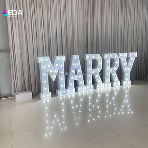 LEDA Custom MARRY ME Marquee <b>Letter</b> Wedding Proposal Party Backdrop Decor Large 4ft <b>Letter</b> Light - Product Image 2