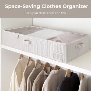 Foldable Flat Low Organizer Box for <b>Under</b> <b>Bed</b> Storage for Clothes Quilts Toys Dormitory Storage Foldable <b>Drawer</b> Style - Product Image 5