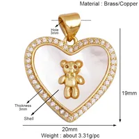 Pendentif à breloque mignon ours renard écureuil, collier animal en zircon cubique plaqué or 18 carats Bracelet bijoux accessoires approvisionnement K30