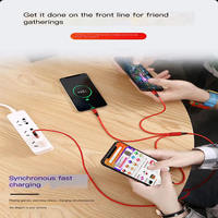 Offre Phare Chargeur Universel Multiple 3-en-1 Unique Câble USB Multi-Fonction 3-en-1 Charge et Données pour Téléphone Micro USB Type C